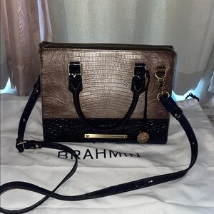 Brahmin Tan and Black Satchel
